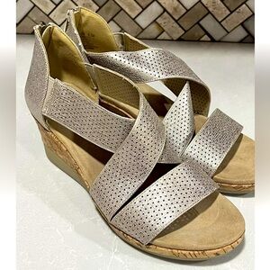 Anne Klein Silver Wedge Sandals